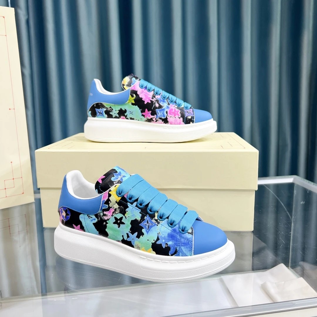 Alexander McQueen Black White Platform Sneakers