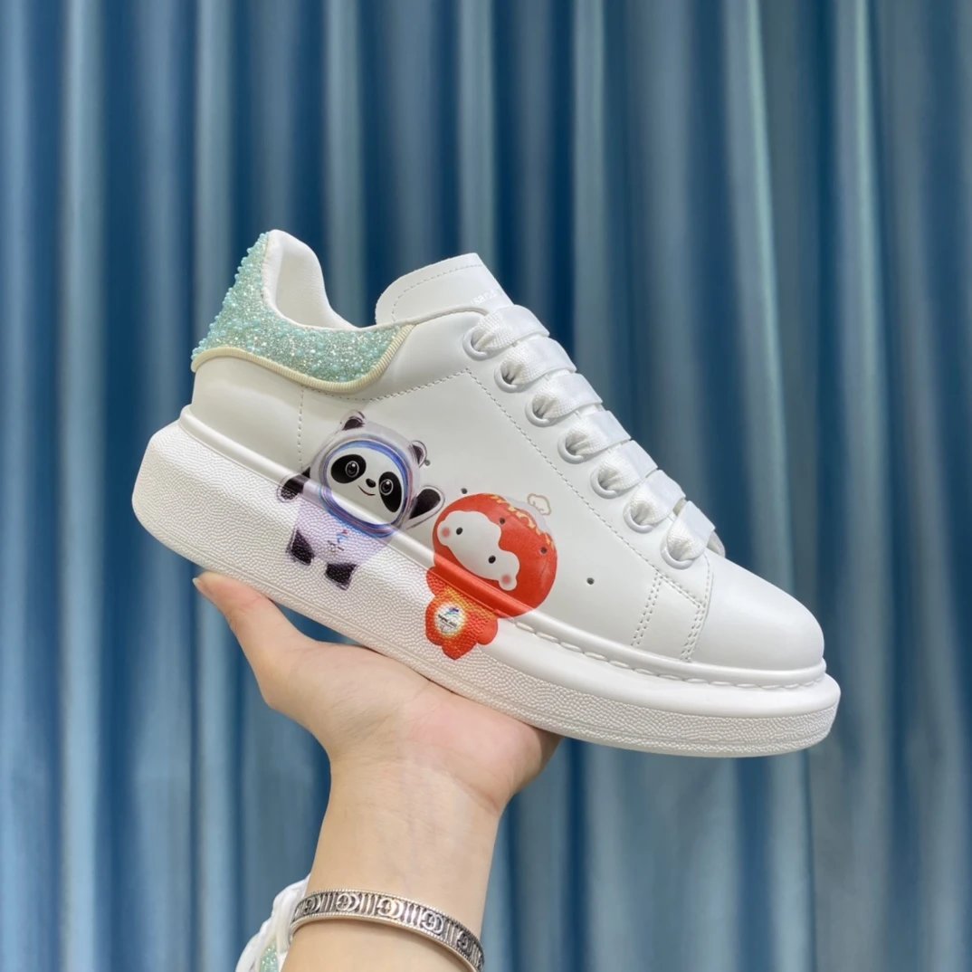Alexander McQueen Platform Panda Rocket Crystal Sneakers