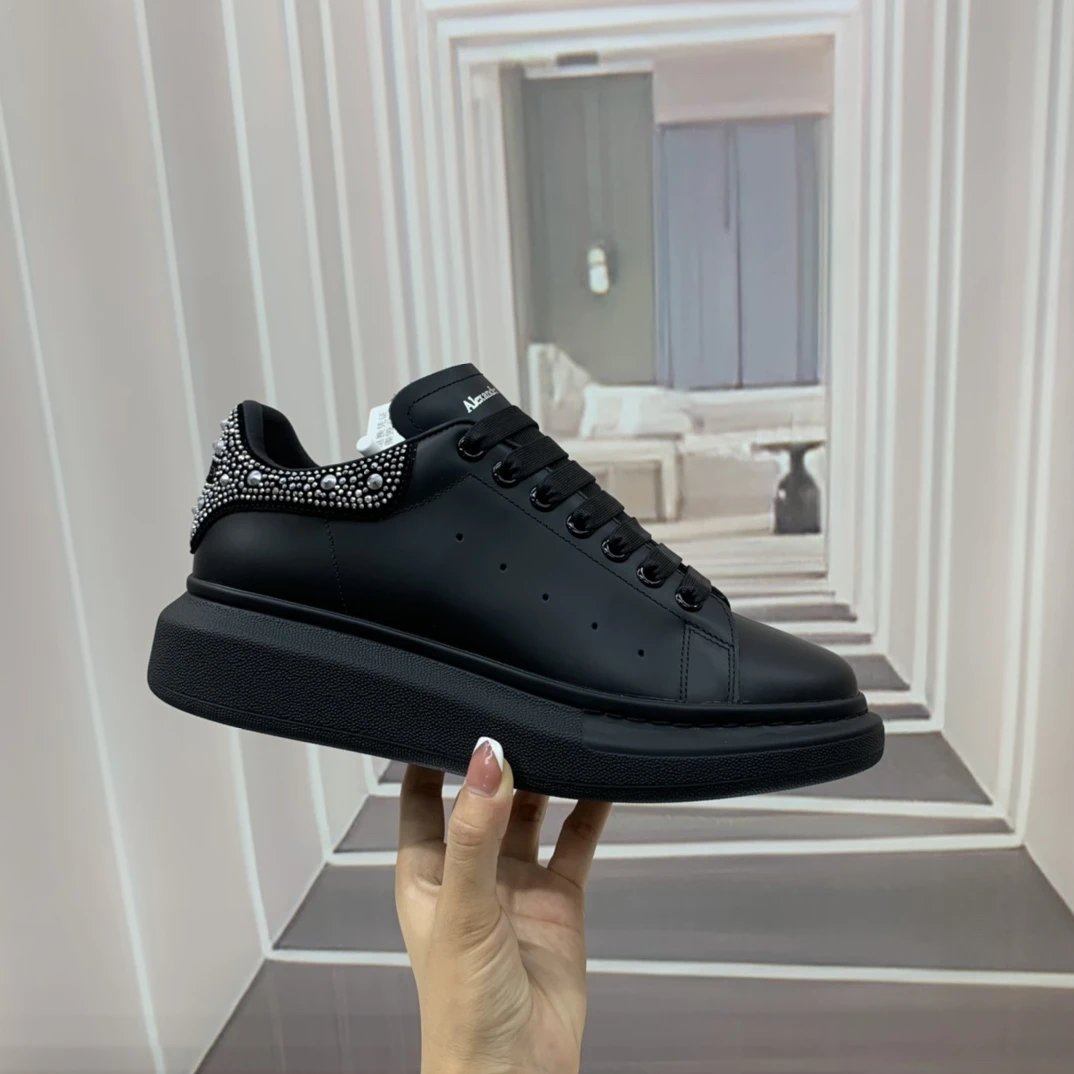 Alexander McQueen Black Studded Platform Sneakers