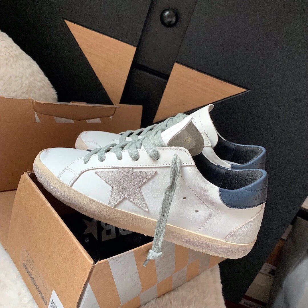 Golden Goose White Gray Star Low-Top Sneakers