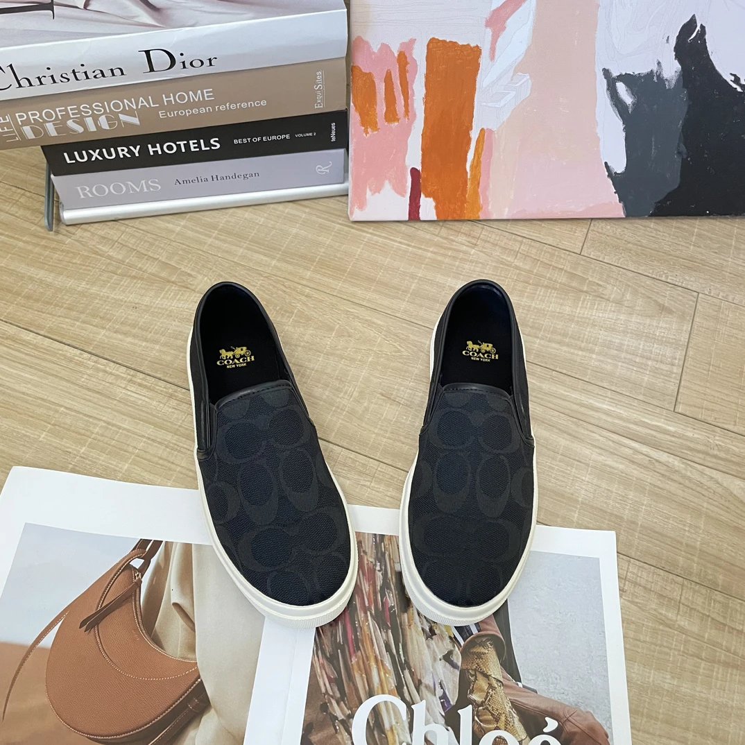Coach Black Signature C Slip-On Platform Sneakers