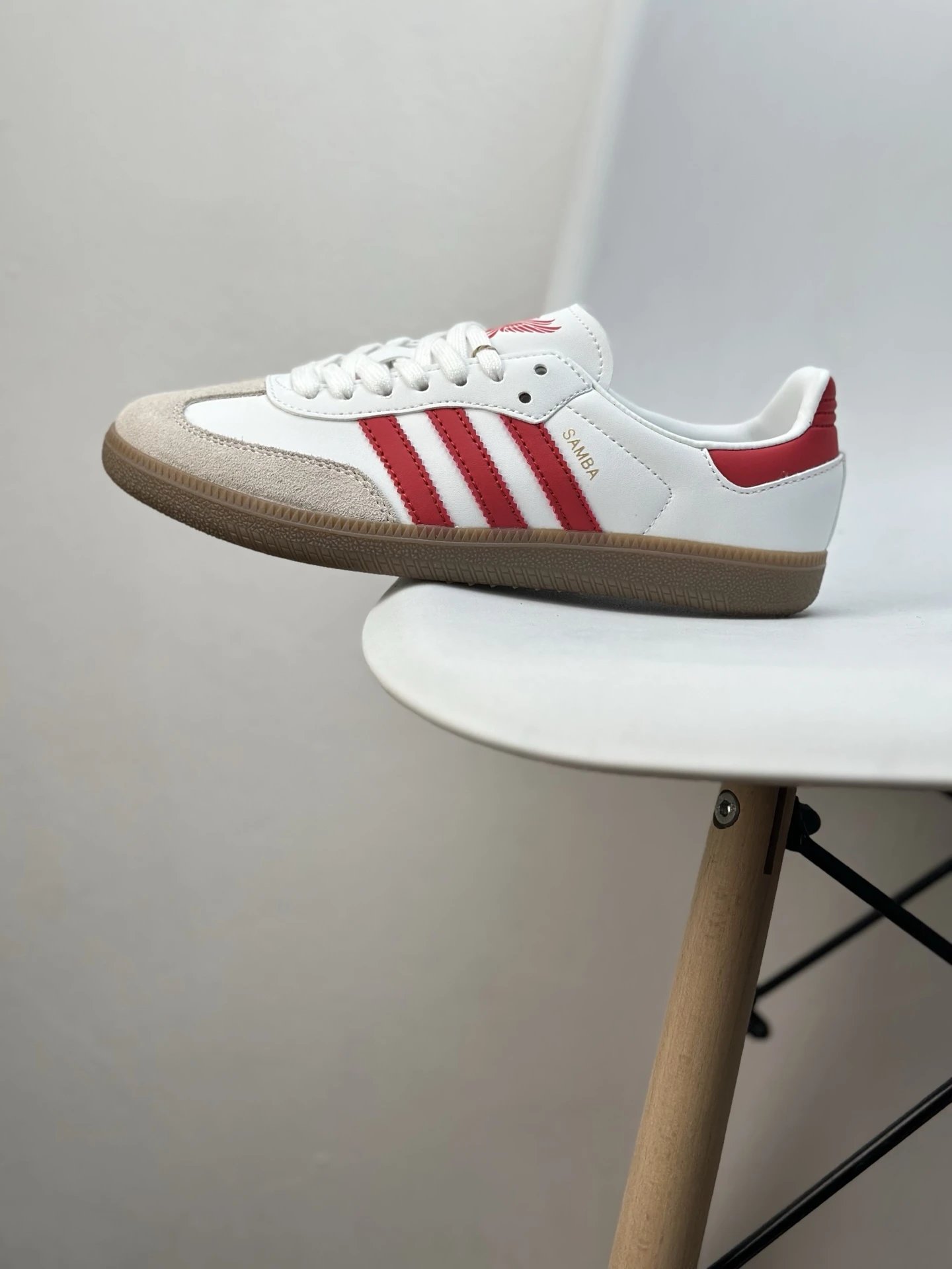 Adidas Samba White Red Gum Sole Sneakers