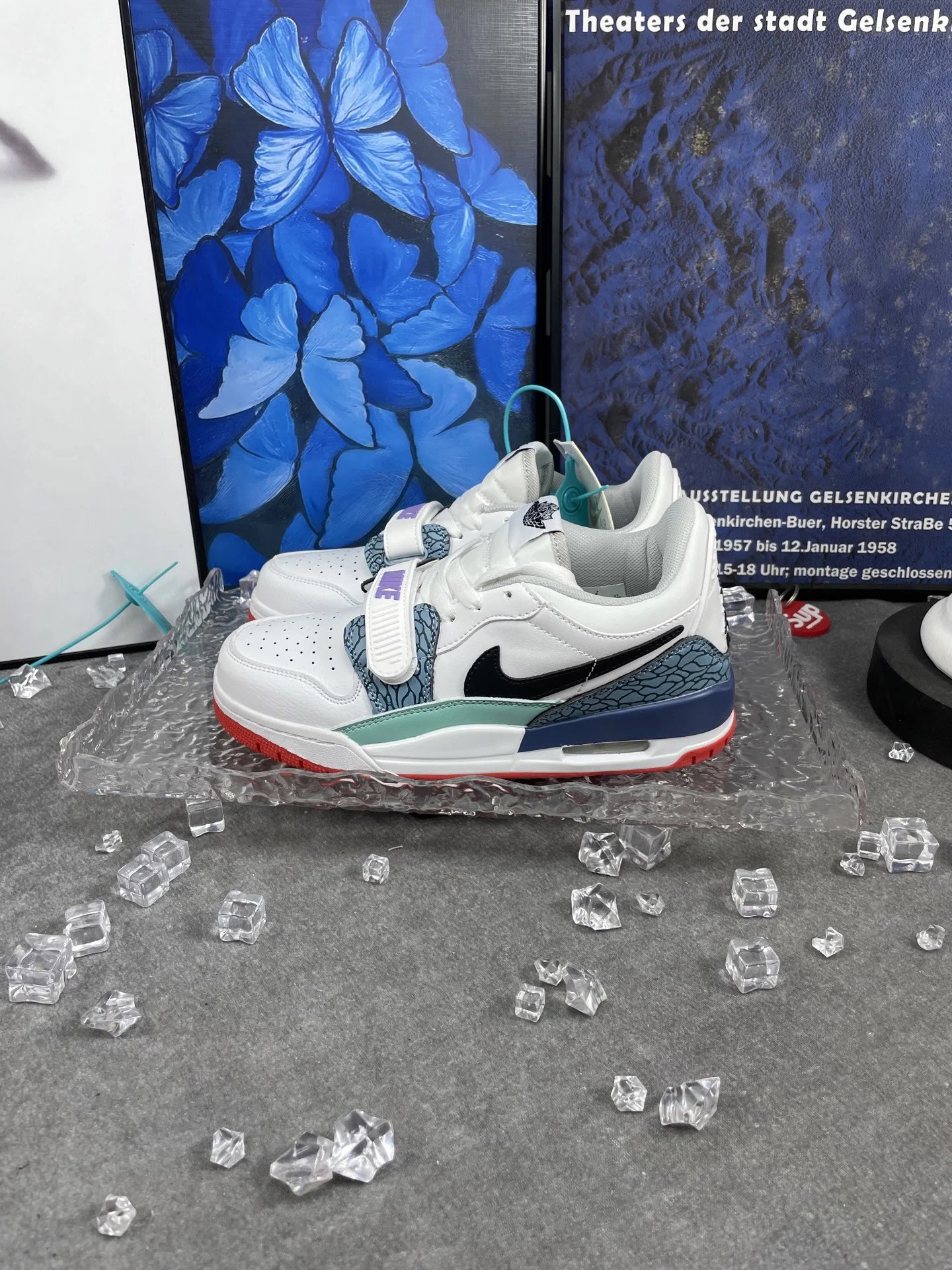 Air Jordan Low White Blue Teal Basketball Shoes