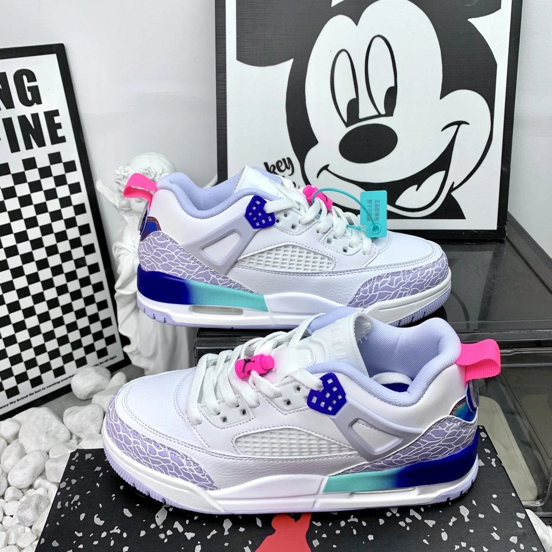Air Jordan AJ4 White Purple Gradient Retro Sneakers