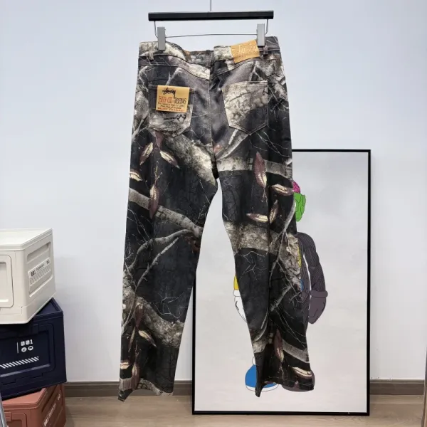 Stüssy x Big Dl Jeans Leopard Print Gradient Washed Denim Jeans - 22
