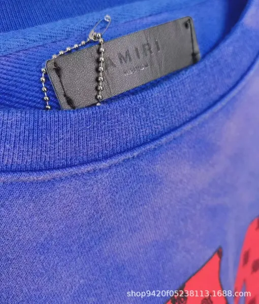 Amiri Logo Gradient Hoodie Blue and Teal - 5