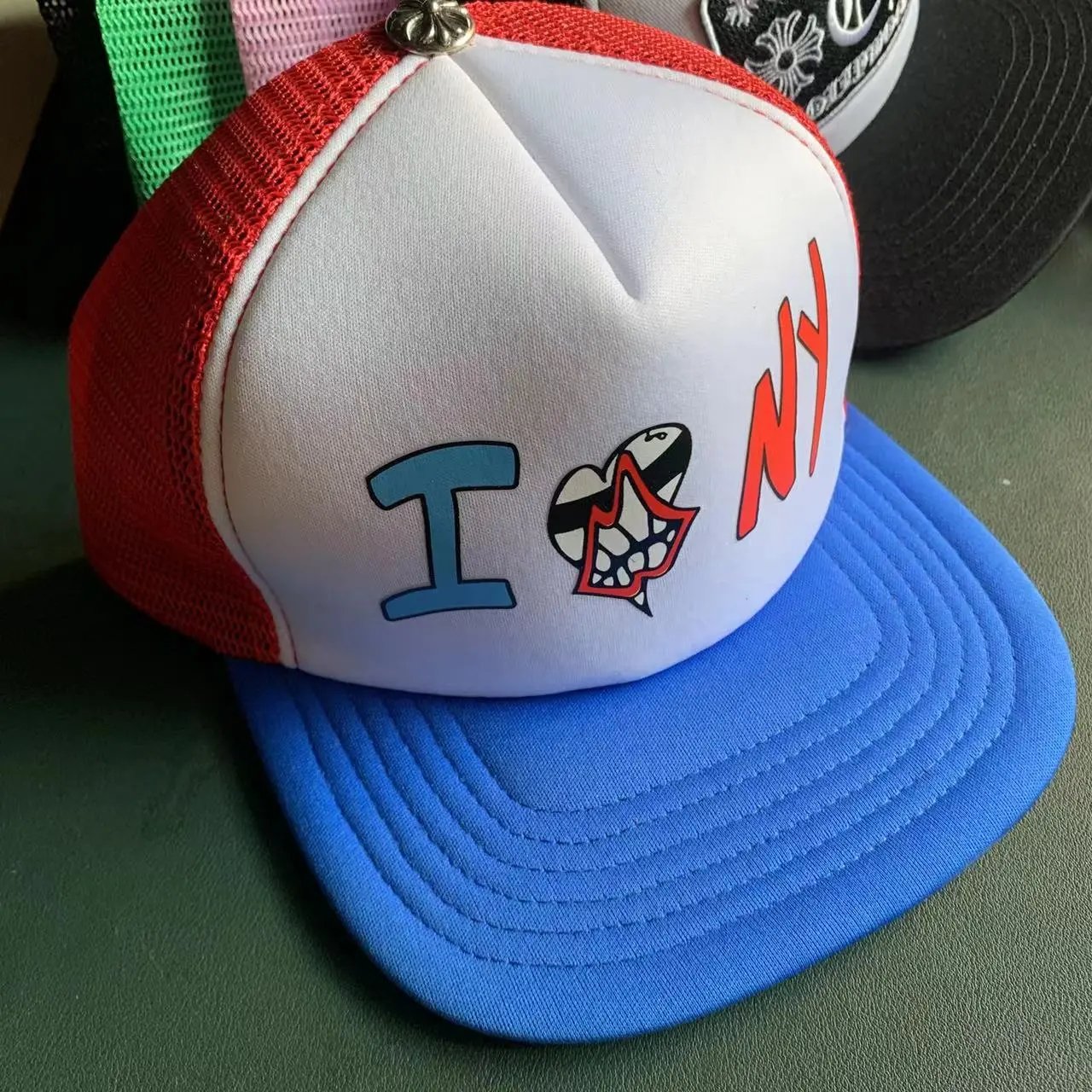 Chrome Hearts x I Love NY Trucker Hat Red-White-Blue Baseball Cap - 1