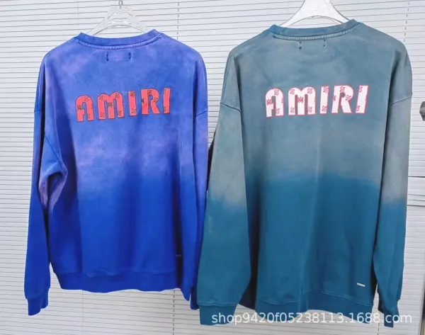 Amiri Logo Gradient Hoodie Blue and Teal - 3
