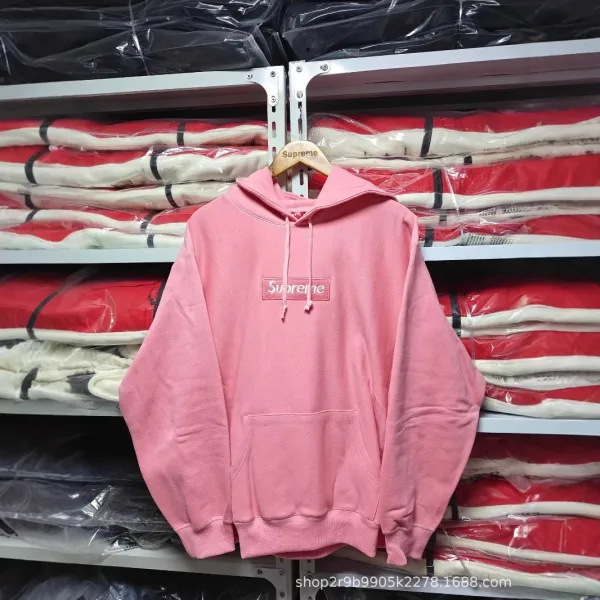 Supreme Box Logo Hoodie Pink Hoodie - 1