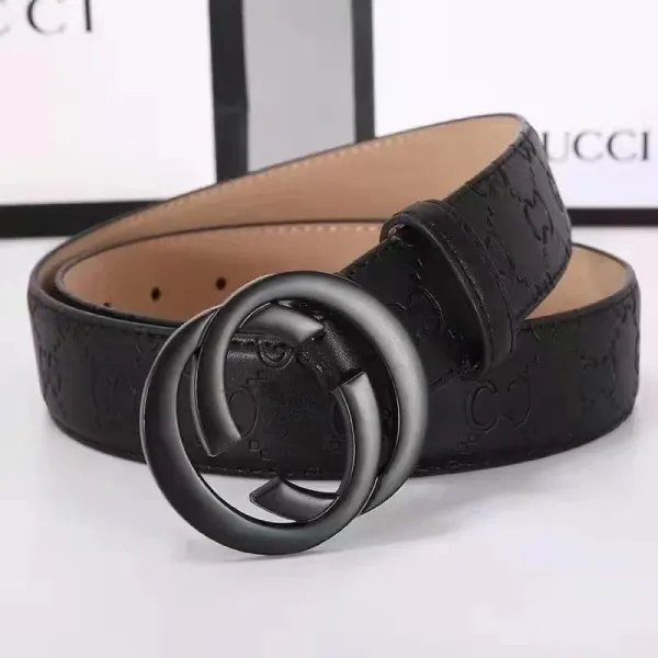 Gucci Marmont Double G Buckle Black Leather Belt - 1