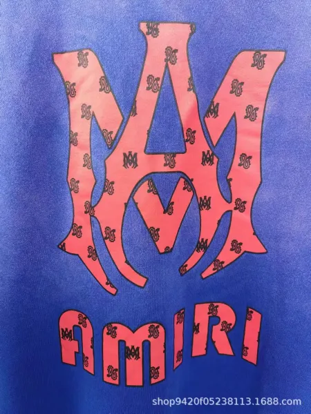 Amiri Logo Gradient Hoodie Blue and Teal - 7