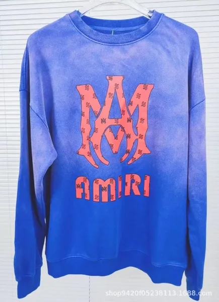 Amiri Logo Gradient Hoodie Blue and Teal - 4