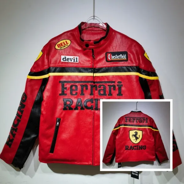 Ferrari Racing Leather Jacket Red/Black - 1