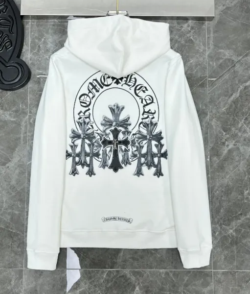 Chrome Hearts Cross Motif Hoodie White - 13