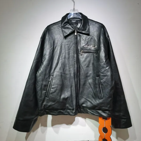 God Brand Leather Jacket Black - 1
