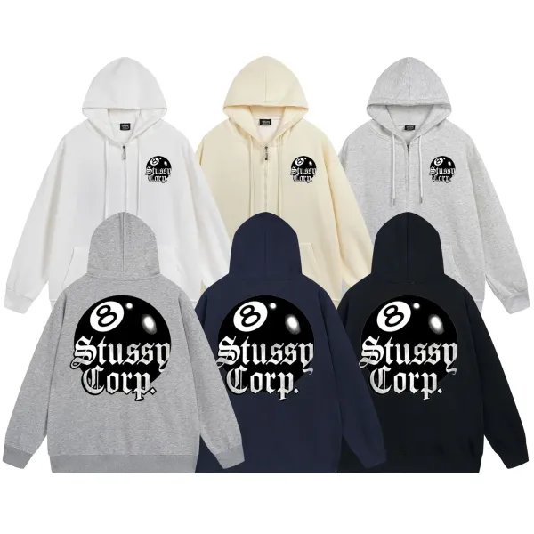 Stüssy Classical Bust Zip-Up Hoodie Navy - 11