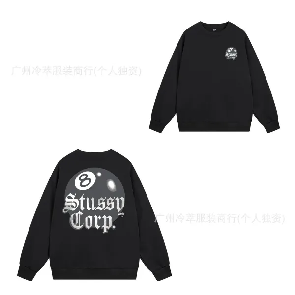 Stussy Corp. 8-Ball Graphic Hoodie Black - 1