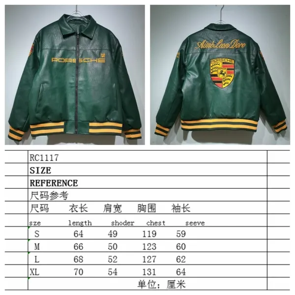 Porsche × Aint Lion More Leather Jacket Black with Yellow Accents - 3