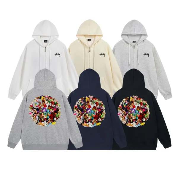 Stüssy Classical Bust Zip-Up Hoodie Navy - 6