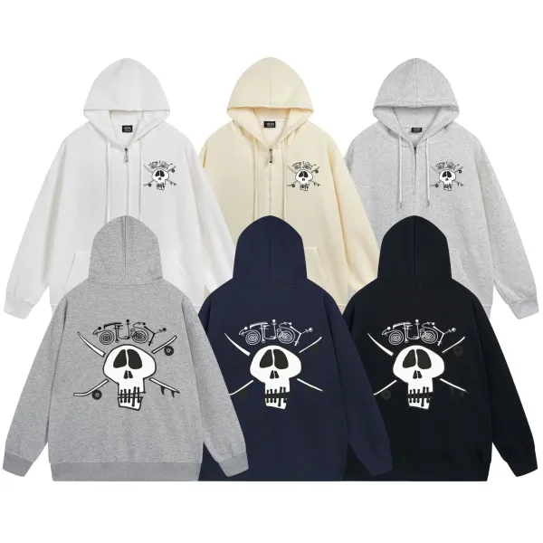 Stüssy Classical Bust Zip-Up Hoodie Navy - 10