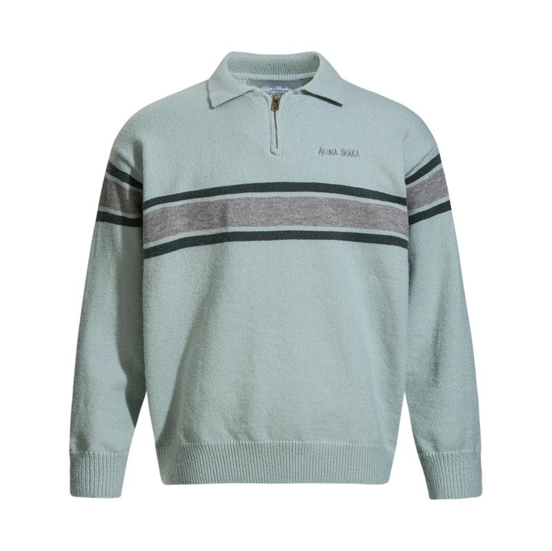 Striped Collared Knit Sweater