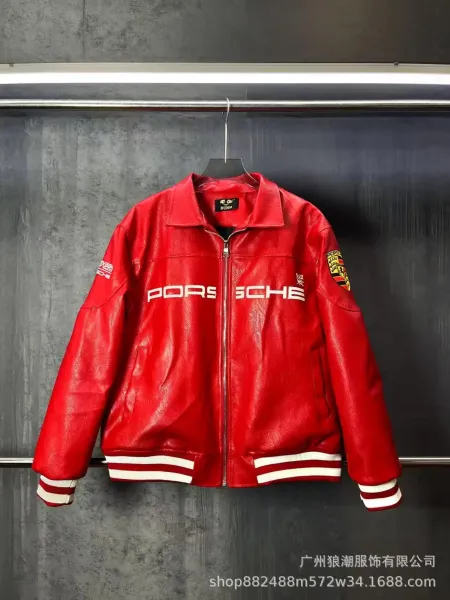 Porsche × Aint Lion More Leather Jacket Black with Yellow Accents - 7