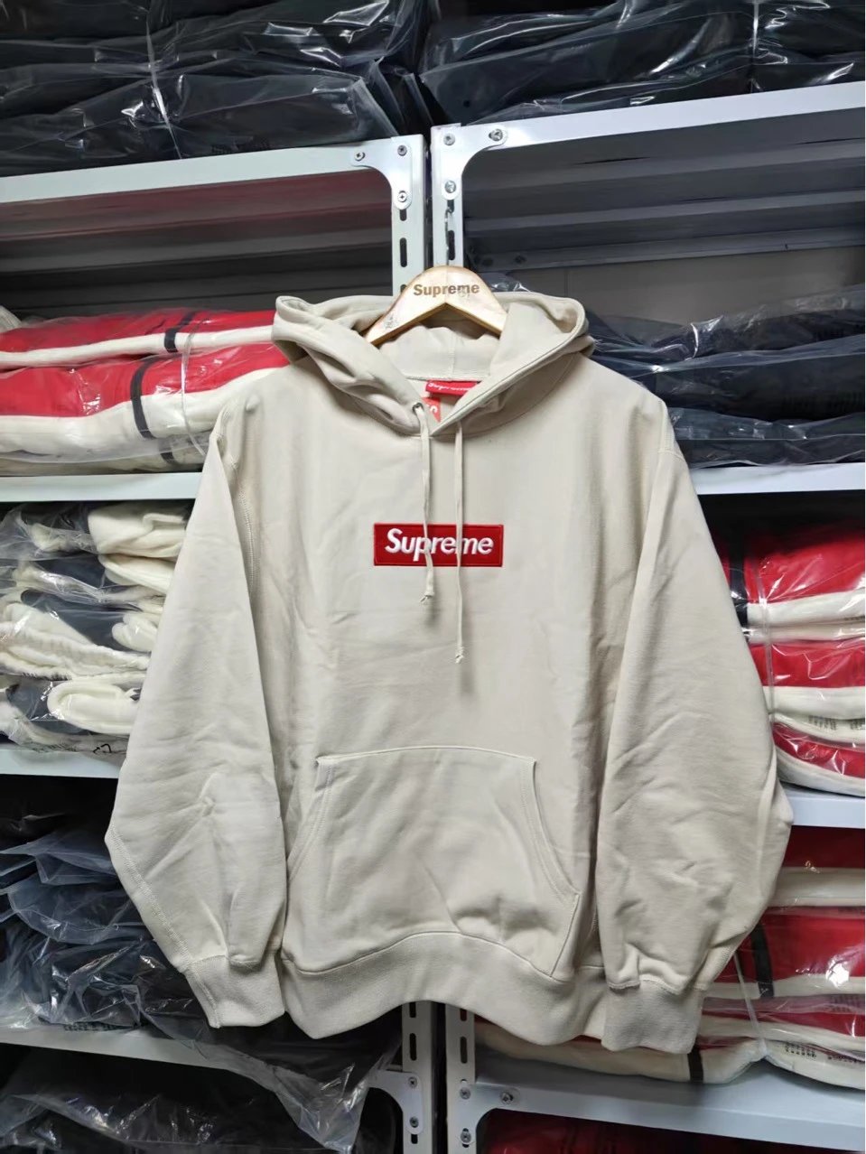 Supreme Box Logo Color-Block Hoodie Red/Brown - 5