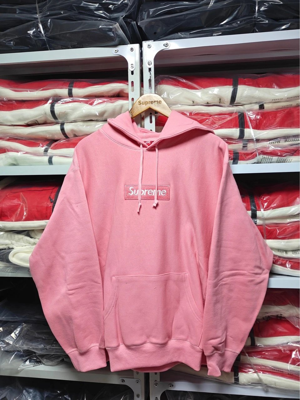Supreme Box Logo Color-Block Hoodie Red/Brown - 7