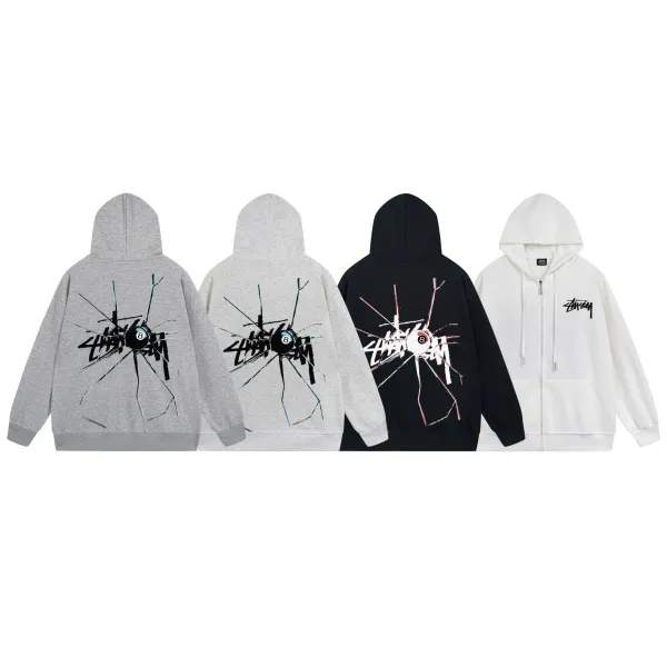 Stüssy Classical Bust Zip-Up Hoodie Navy - 4