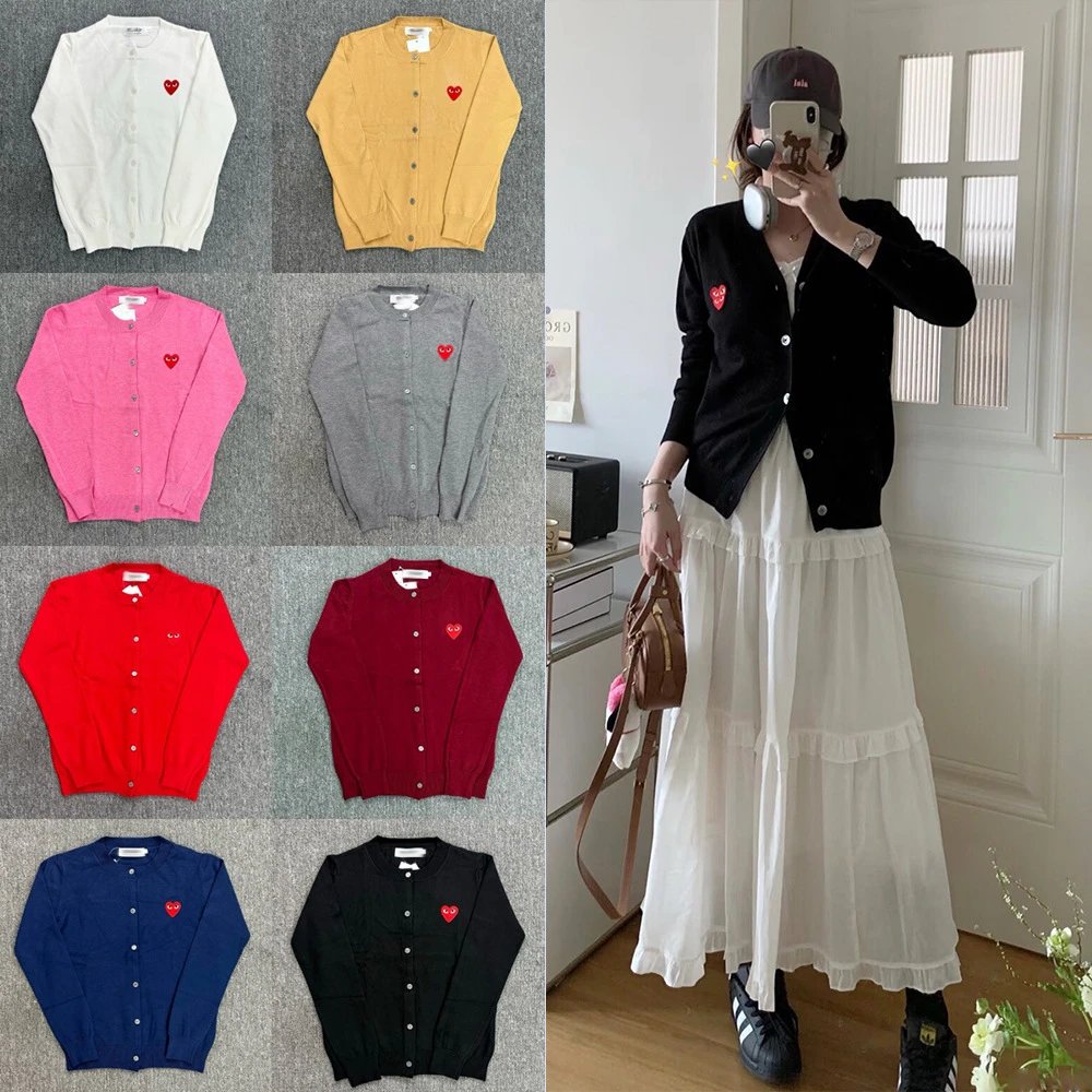 Heart Embroidered Knit Cardigan