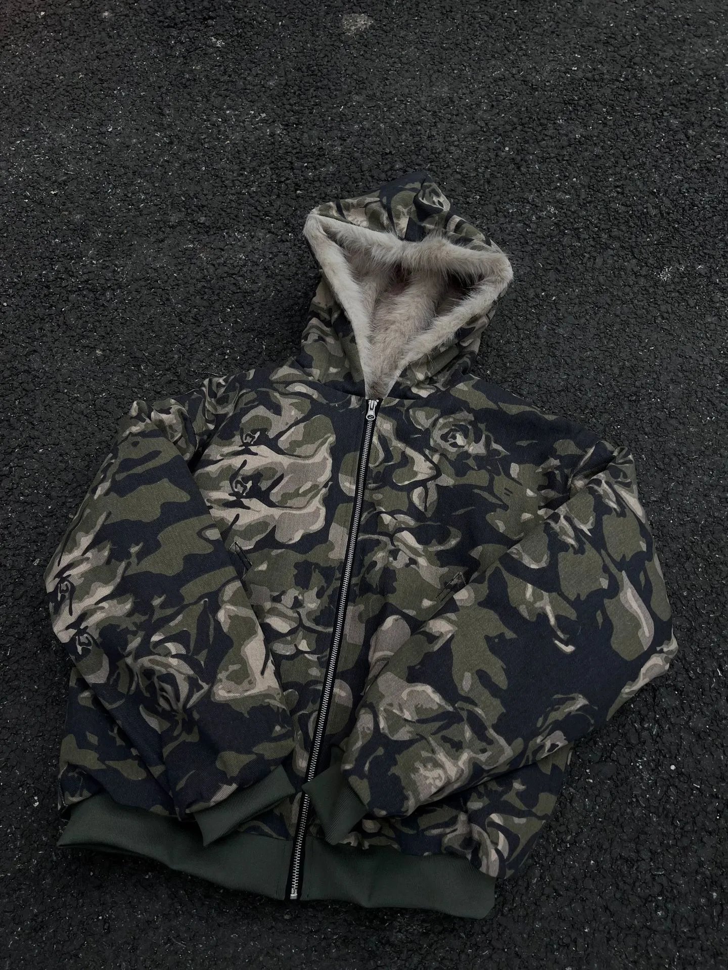 Camouflage Fur Collar Down Coat photo 6