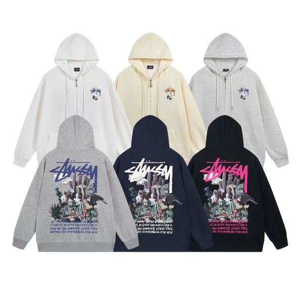 Stüssy Classical Bust Zip-Up Hoodie Navy - 7