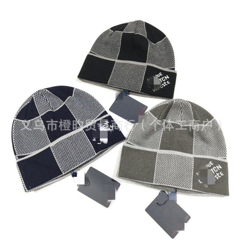 Louis Vuitton Patchwork Knit Beanie Navy and Gray - 3