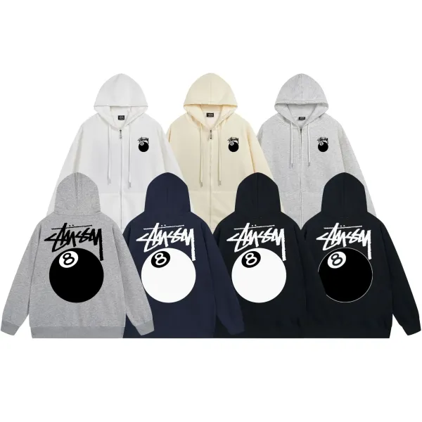 Stüssy Classical Bust Zip-Up Hoodie Navy - 13