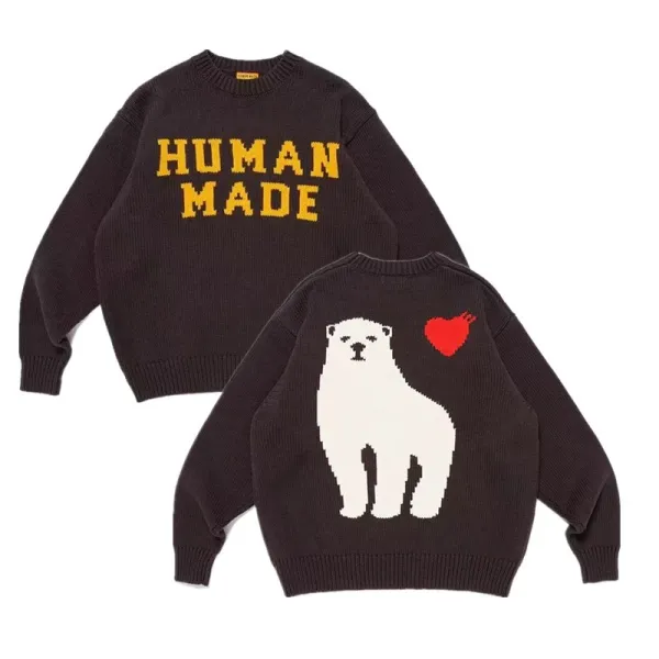 Human Made Polar Bear Knit Sweater Black - 1