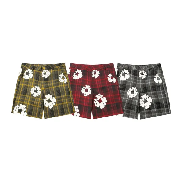 Burberry Check Print Floral Shorts Red - 29