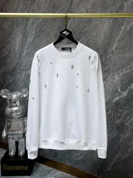 Chrome Hearts Triple Cross Black Long-Sleeve Tee with Lip and Bow Print - 51