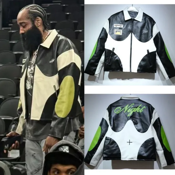 Night x 25th Leather Biker Jacket Multicolor - 1
