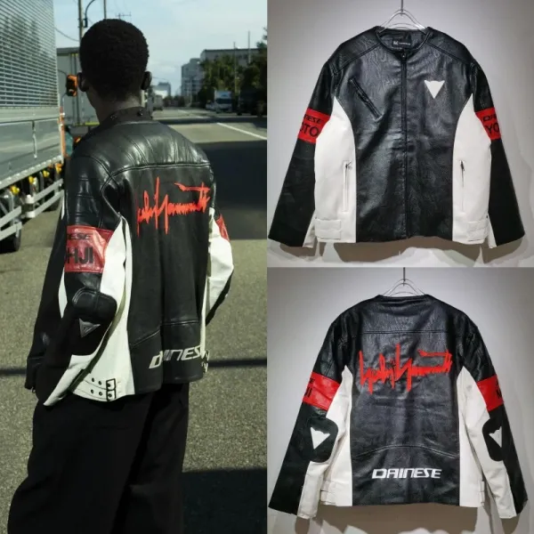 Dainese x Hajime Sorayama Leather Jacket Black White Red - 1