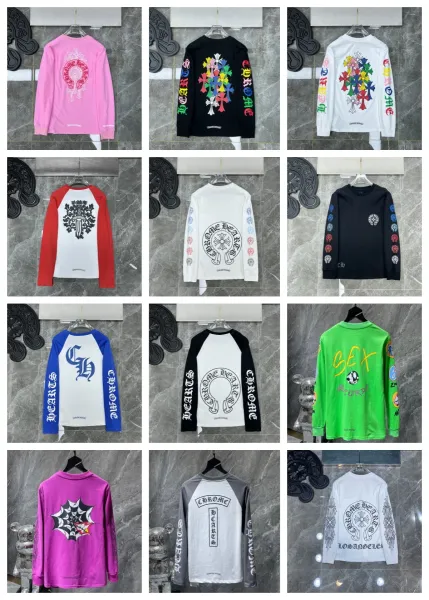 Chrome Hearts Triple Cross Black Long-Sleeve Tee with Lip and Bow Print - 6