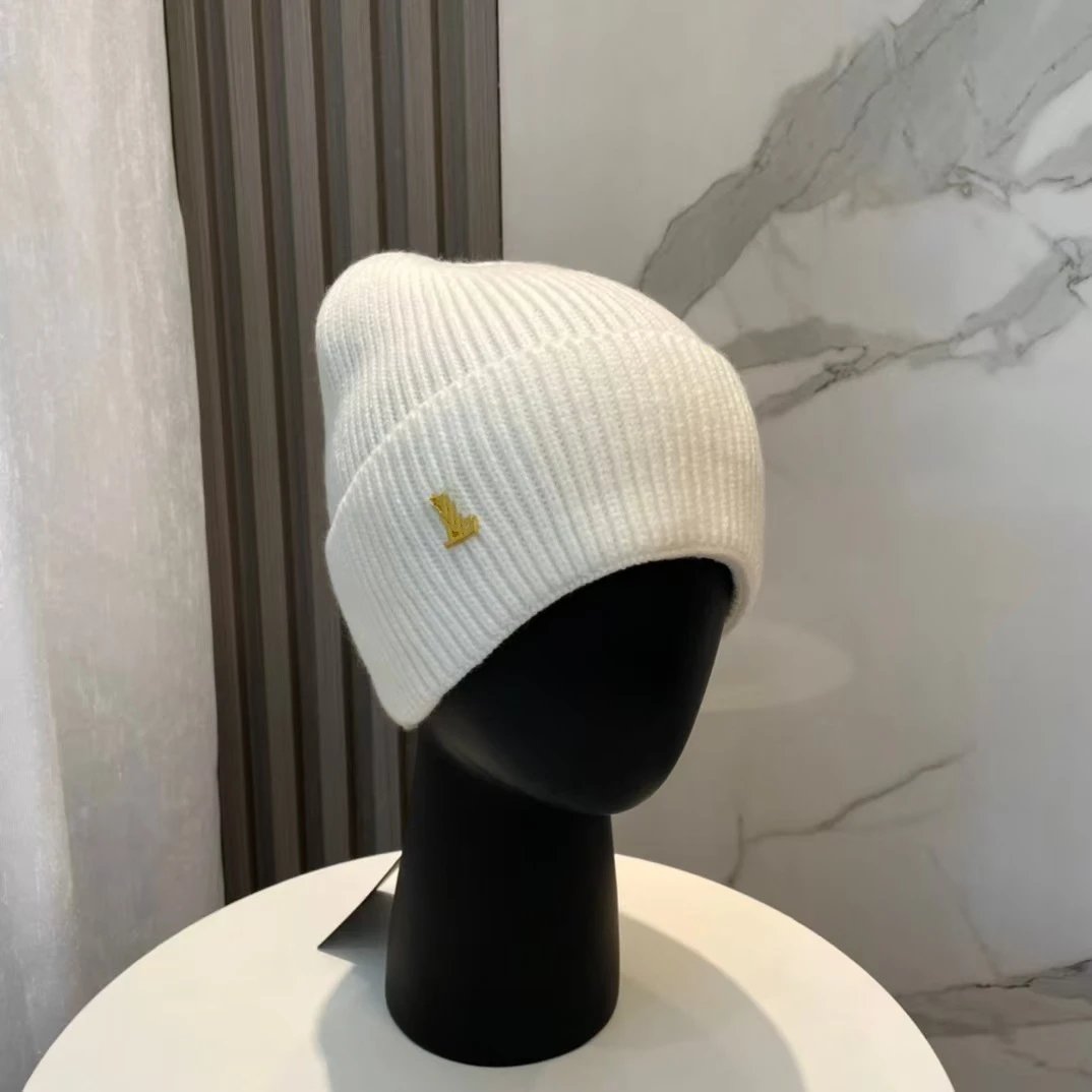 Celine Logo-Embellished Ribbed Knit Beanie White - 20