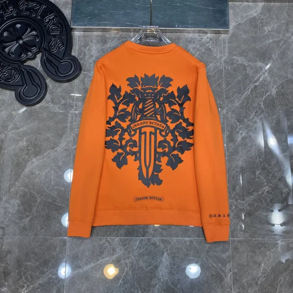 Chrome Hearts Triple Cross Black Long-Sleeve Tee with Lip and Bow Print - 24