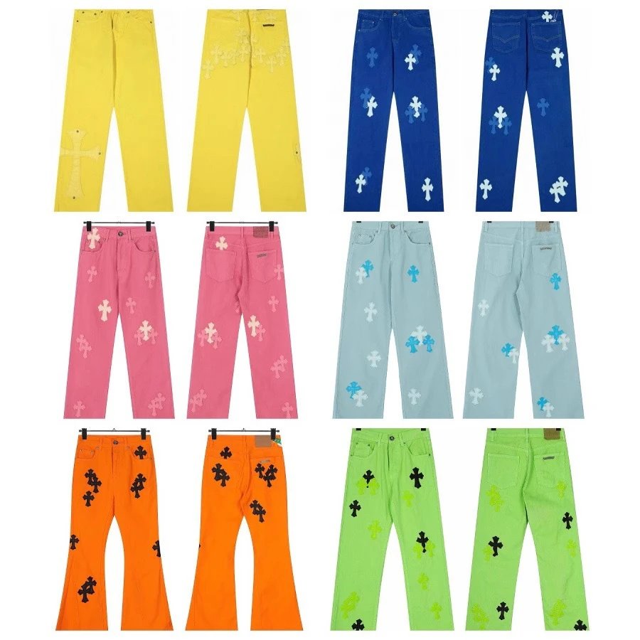Chrome Hearts Cross Embroidered Jeans