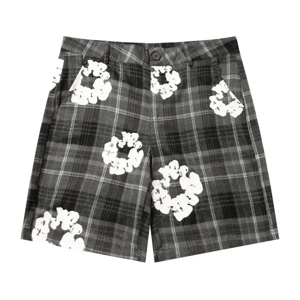 Burberry Check Print Floral Shorts Red - 6