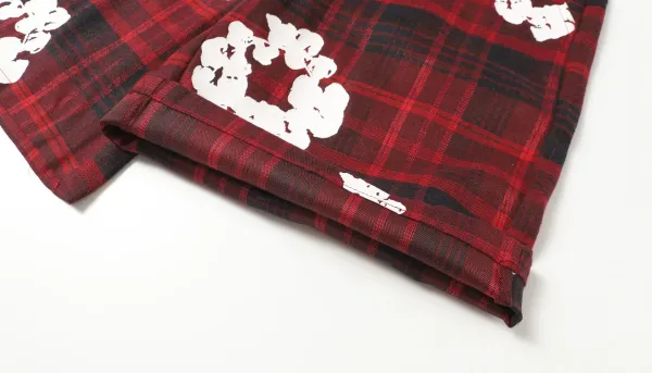 Burberry Check Print Floral Shorts Red - 22