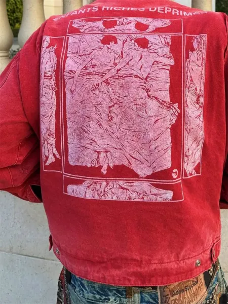 E.R.D. Distressed Red Workwear Jacket - 14