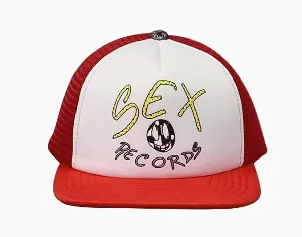 Sex Records Trucker Cap Red and White Baseball Cap - 1