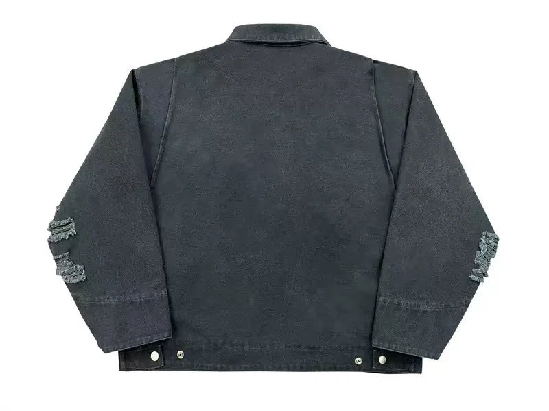 Enfants Riches Déprimés Distressed Denim Work Jacket Black - 7