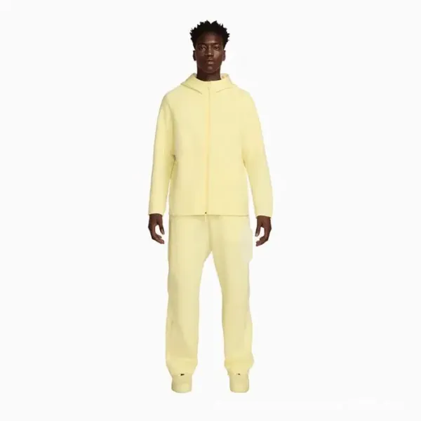 Nike Tech Fleece Full-Zip Hoodie and Joggers Set Pale Yellow Tracksuit - 1