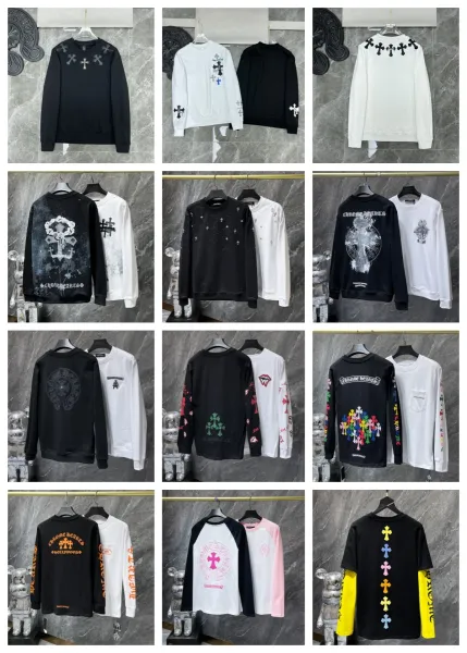 Chrome Hearts Triple Cross Black Long-Sleeve Tee with Lip and Bow Print - 7